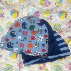 Baby Beanie Set with Sports and Stripes